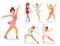 Figure ice skater vector cartoon trick figure women beauty sport girls doing exercise and tricks jumping ice skater