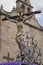 Figure of Jesus on the cross carved in wood by the sculptor Gabino Amaya Guerrero