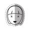 figure people casual woman face icon