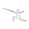 figure person practicing fencing