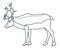 The figure of the Reindeer. Line icon.