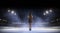 figure skater doing tricks in ice in professional stadium, figure skater on the ice