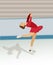 Figure Skater in Red Dress