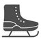 Figure skates solid icon. Ice skates vector illustration isolated on white. Footwear glyph style design, designed for