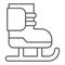 Figure skates thin line icon. Ice sports activity item symbol, outline style pictogram on white background. Winter sport