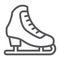 Figure skating line icon, activity and sport