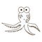figure surprised octopus caartoon icon