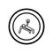 figure symbol person lifting weights gym