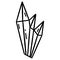 Figured Crystal diamond. Gemstone magic. Vector doodle icon