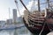 Figurehead lion shaped in an ancient warship