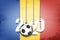Figures 2020, soccer ball and Romania flag