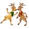 Figures of dancing Christmas deer in scarves