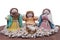 Figures of the holy family as ornament on wooden base