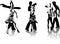 Figures of latin american dancers