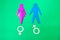 Figures of a man and a woman with gender sign