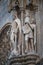 Figures of Saints and Royal family at walls of the famous ancient iconic Stephan Cathedral in historical touristic downtown of