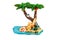 Figurine - Deckchair under the palm trees in the tropics on the beach