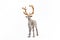 Figurine of a deer on a white background. Element for Christmas, New Year,Front view