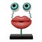 Figurine lips with turquoise eyes