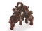 The figurine of a pair of elephants, mahogany.