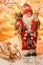 figurine Santa Claus for Christmas Cards with selective focus