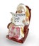 Figurine of a senior lady reading retirement fund papers