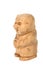 Figurine of a Troll carved from beech. Fairytale character. Side view. Old decorative toy