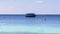 Fihalholi island, Maldives 04.24.2021 - Boat swaying on the waves. Holidays