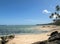 Fiji island best beach photo. With palms, reef, white sand and clear sky