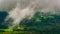 Fiji, Miserable Weather with Rainy Clouds, Fog and Some Transculent Spots Seen from Aircraft.