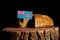 Fijian flag on a stump with bread