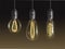 Filament bulbs set. Glowing retro edison lamps