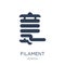 filament icon. Trendy flat vector filament icon on white background from general collection