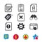 File attention icons. Exclamation signs.