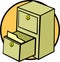 File cabinet drawer and folder vector illustration