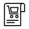 File cart vector  thin line icon