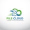 File cloud logo template. fast send effect file. Vector Illustration eps.10