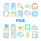 File Computer Digital Document Icons Set Vector