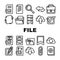 File Computer Digital Document Icons Set Vector