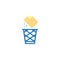 File document and garbage basket flat icon