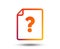 File document help icon. Question mark symbol.