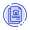 File, Document, House Blue Dotted Line Line Icon
