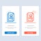 File, Document, House  Blue and Red Download and Buy Now web Widget Card Template