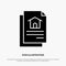 File, Document, House solid Glyph Icon vector
