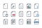 File and Document related color line icon set.