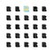 File extensions black glyph icons set on white space
