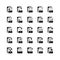 File extensions black linear icons set