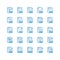 File extensions blue RGB color icons set