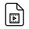 File film play line VECTOR icon