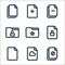 file and folder line icons. linear set. quality vector line set such as block, cloud, blank paper, locked, favourite, unlocked,